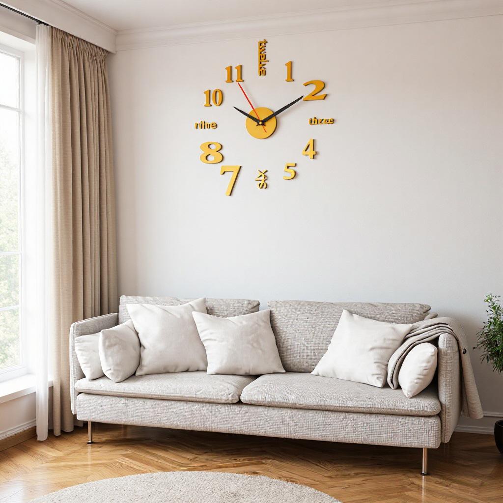 DIY 3D Luminous Silent Wall Clock - No-Drill, Simple Hanging Decor for Living Room