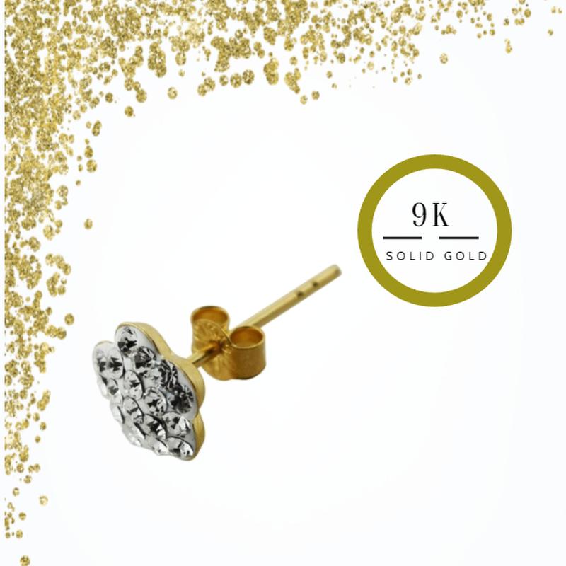 KODY PIERCING 9K Gold Piercing Multi Jeweled Flower Ear Stud - Quality Piercing