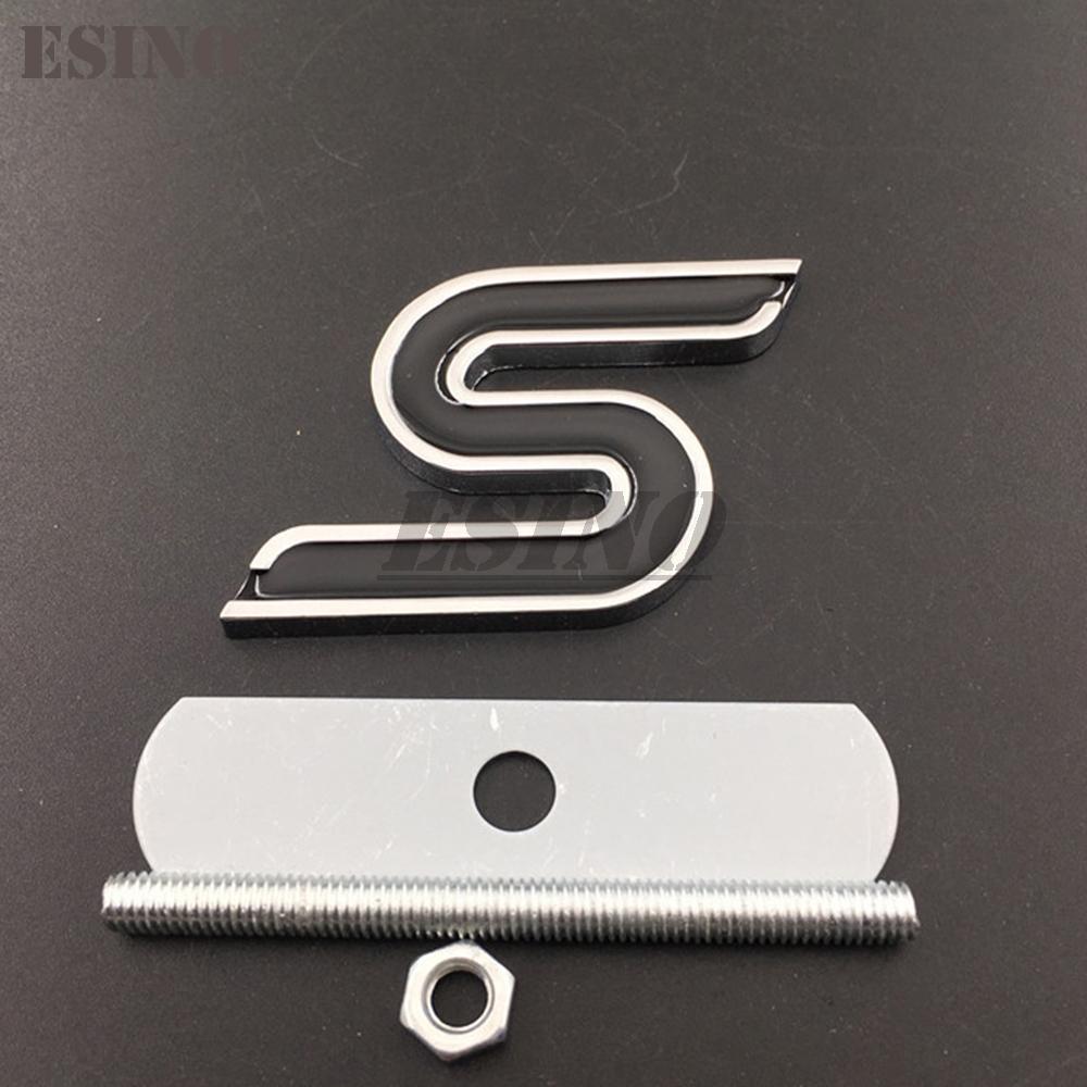 3D S Car Front Grill Zinc Alloy Badge Emblem For Car Body Accessories Car Styling Badge Decal for Ford Focus Fiesta Edge