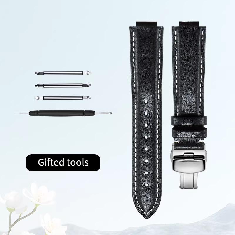 Curved mouth layer cowhide watch strap women for Original CARTIER BALLON BLEU DE CARTIER W69016Z4 WJBB0033 HIPINE men watchband