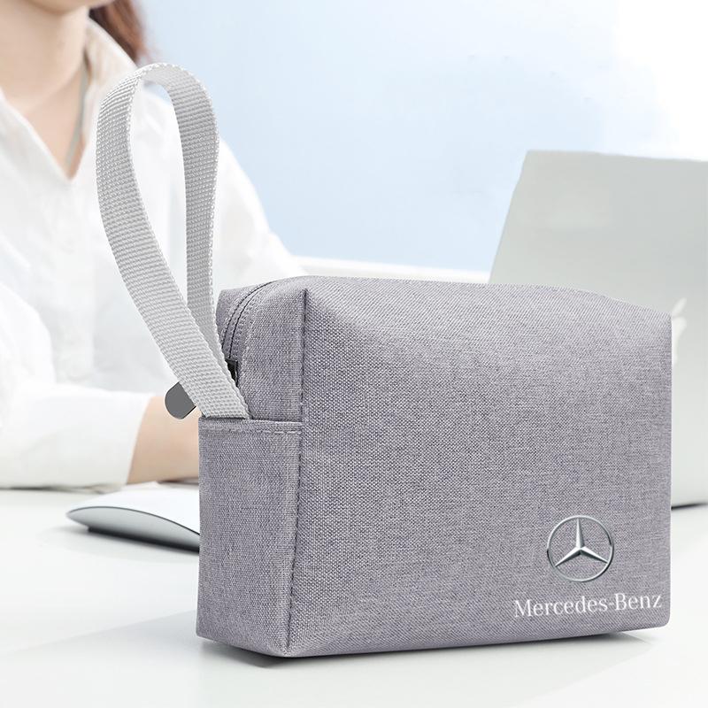 Car Organizer Bag Portable Digital Storage Bag Wallet For Mercedes Benz W203 W204 W205 W206 W212 CLK GLA C E S Class Accessories OQ4