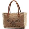 Bags Sel De Mer Upcycled Canvas Hand Bag Upcycled Canvas & Cowhide Tote Bag,