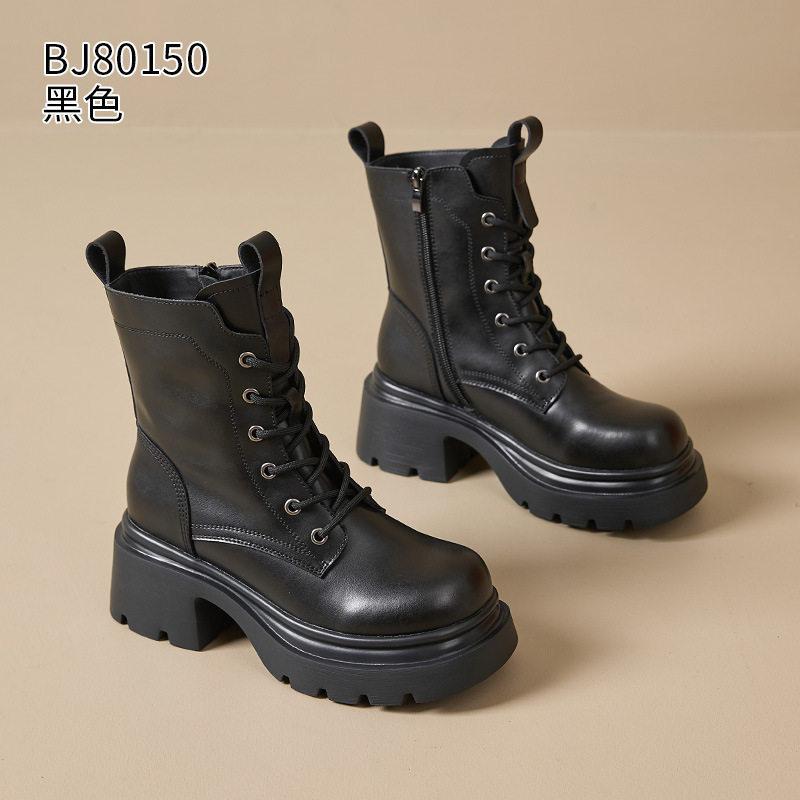 British Martin Boots Women's 2026 Spring and Autumn New Fashion Versatile Leather Retro Rub Color Platform Casual Boots