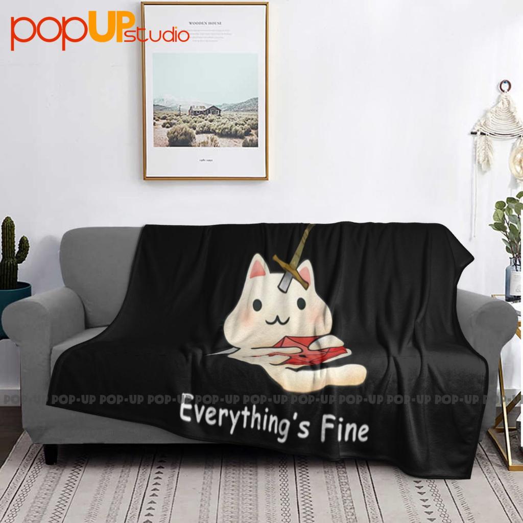 Funny Meowster Dnd Coffee It S Fine I M Fine Everything Ultra-Soft Blanket Quilt Winter Sofa Cover Bed Covers