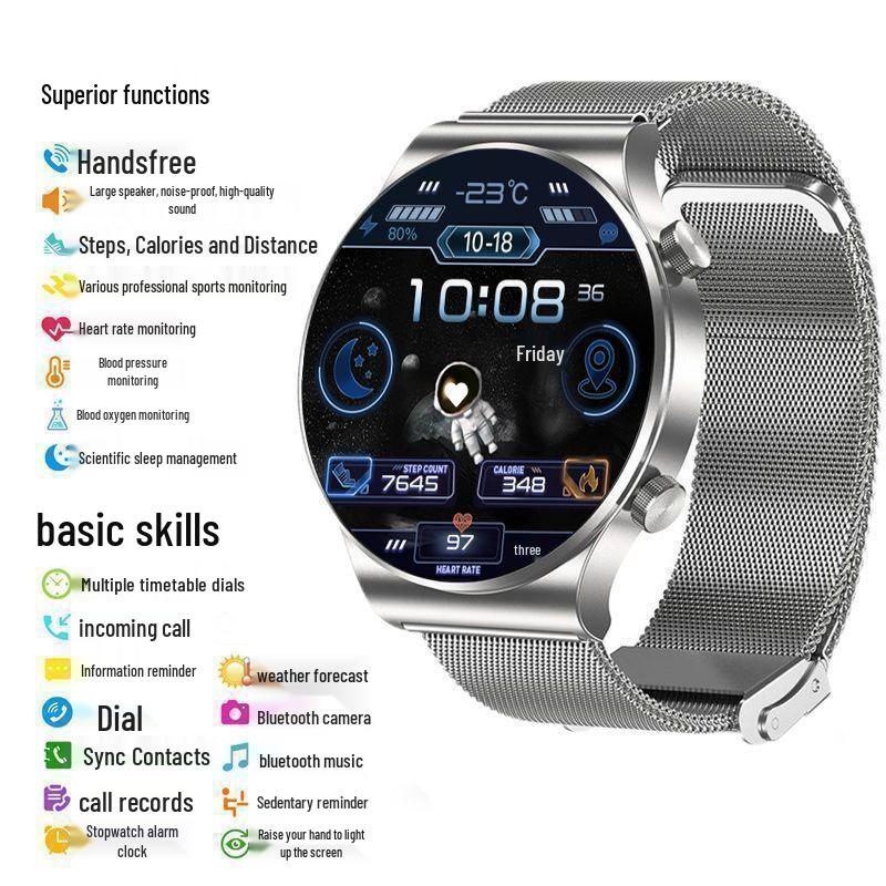 Huqiangbei GT4 Smartwatch 2025: Black Technology, Health & Sports, Bluetooth Call, Multifunctional