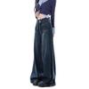 Dark Blue High Waist Wide Leg Jeans - Women's 2025 Versatile, Slimming, Drapey Floor-Length Pants