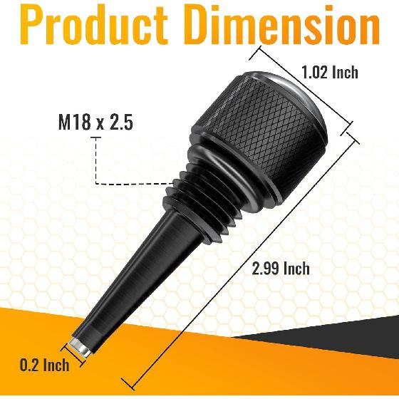 Ecocstm 55201 Magnetic Oil Dipstick for Inverter Generators | Compatible with Predator/Wen/Yamaha, Aluminum Generator Magnetic Oil Dipsticks with O
