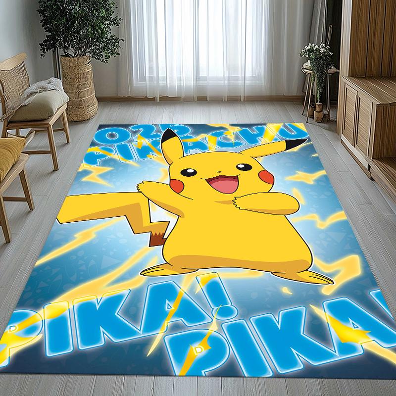6 Style Pikachu Pokemon Living Room Non-Slip Area Rug Soft Carpet for Bedroom Kids Playroom Sofa,Home Decor Doormat Gift
