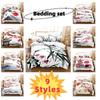 New Cross-border Chinese Style Ink Painting Digital Printing Flannel Bedding Set
