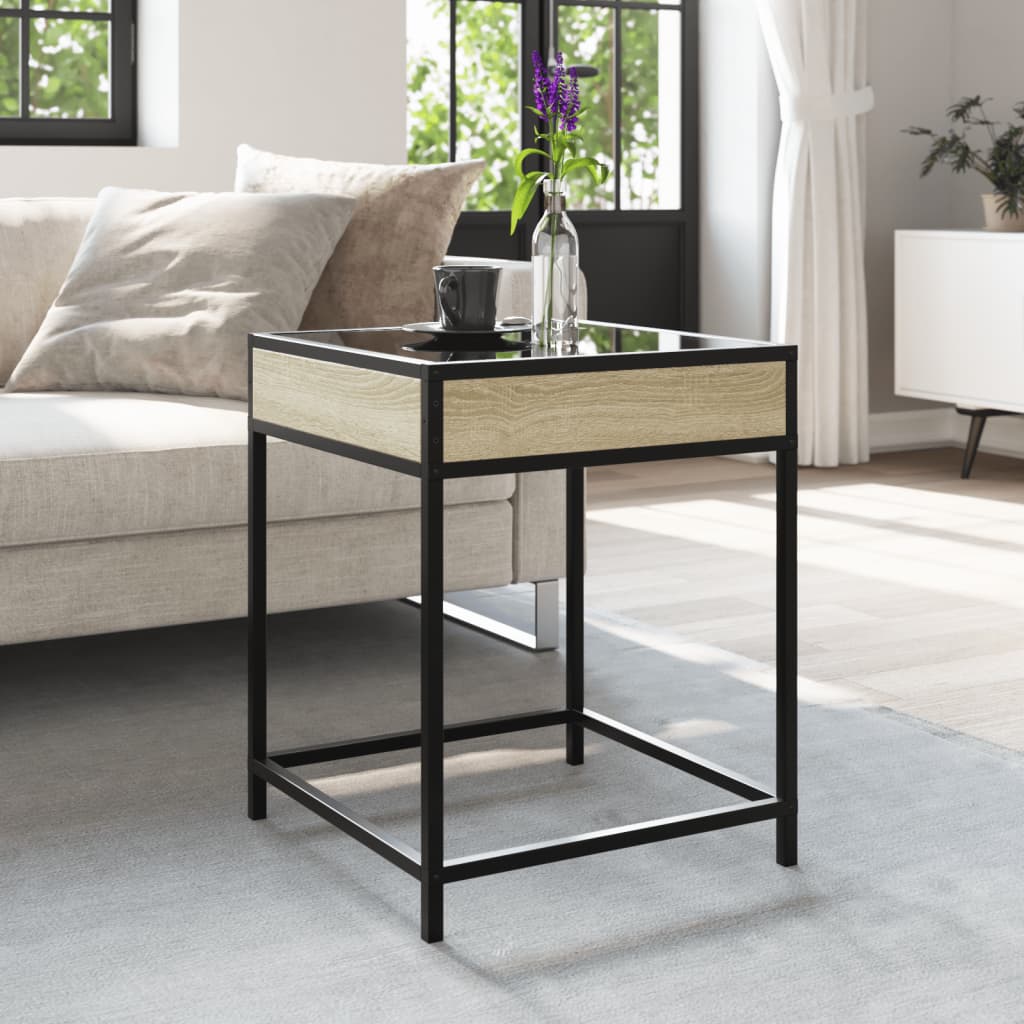Infinity LED Coffee Table in Sonoma Oak 40 x 40 x 51 cm