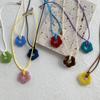 Dopamine Acrylic Flower Pendant Necklace Hollowed-Out Flower Choker Beautiful Neck Jewelry for Casual or Formal Event
