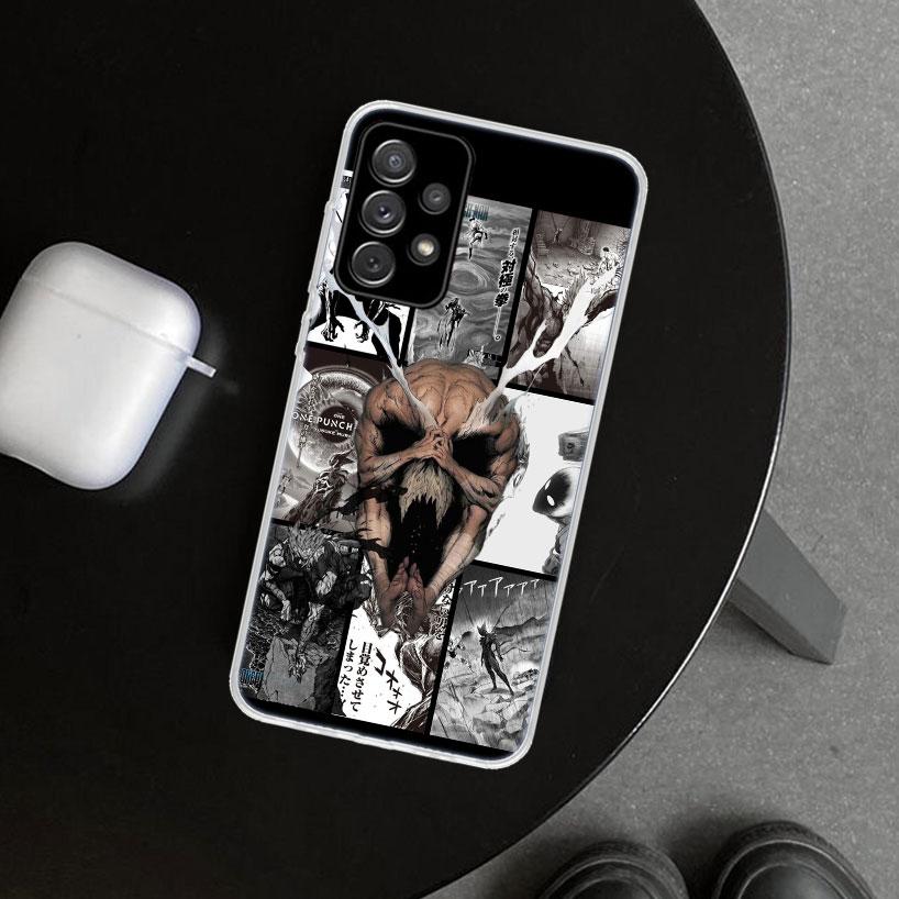 One P-Punch-Man Garou Phone Case Cover for Samsung Galaxy A12 A22 A32 A52 A72 A02S A51 A50S A31 A20S A10S Note 20 Ultra 10 Plus
