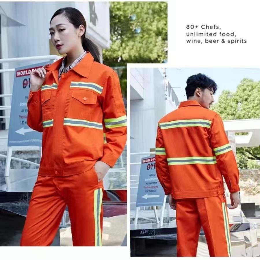 Reflective Workwear Set: Spring & Autumn, Summer Sanitation, Road Construction, Wear-resistant, Thin Long-sleeved Uniform