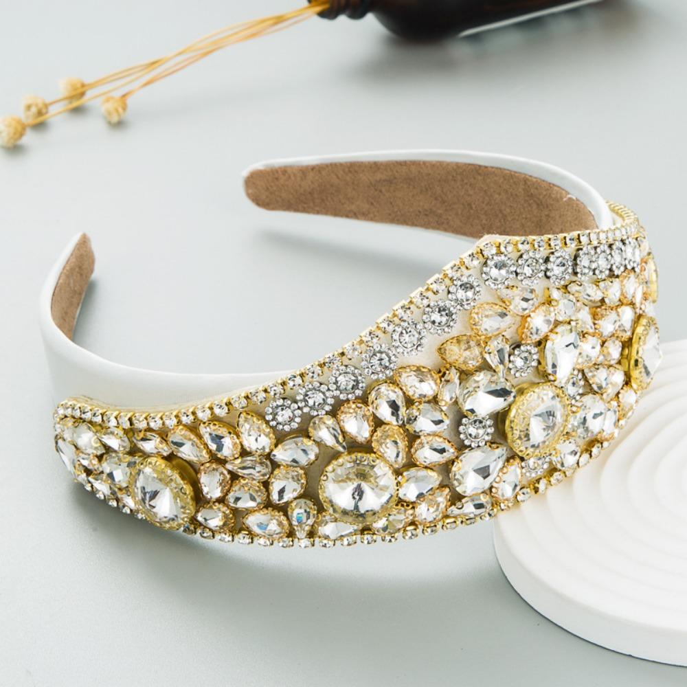 Retro Colorful Rhinestone Headbands Full Diamond Super Flash Crown Hairband Hair Band Hoop Hair Accessories