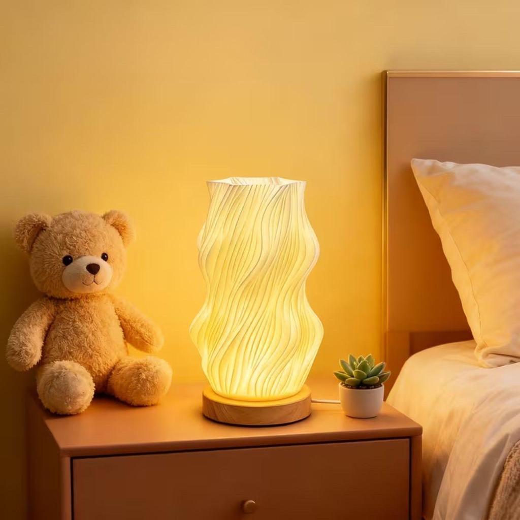 3D Printed RGB Dimming Cream-Style Bedside Lamp