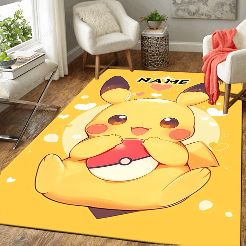 Custom 1Pc Pikachu Heartfelt Friendship Rug Office Carpet Indoor Outdoor Entrance Doormat Nonslip Soft And Comfortable Living Room D2915206