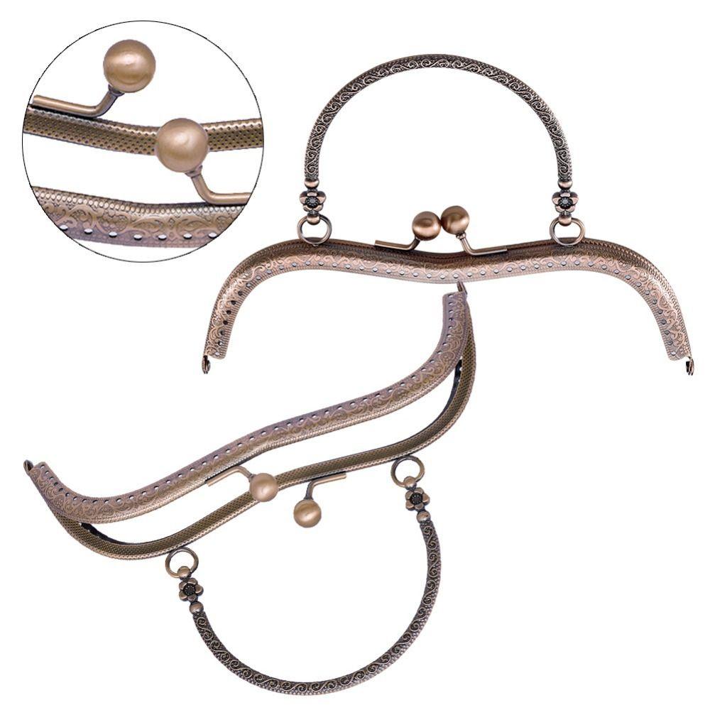 Vintage rám peněženky Kiss spona Kovový rám peněženky Mini bag spony s rukojetí Příslušenství k tašce