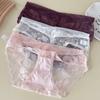 Mesh French Style Briefs Transparent Women Underwear Thin Lace Flower Panties  Gifts