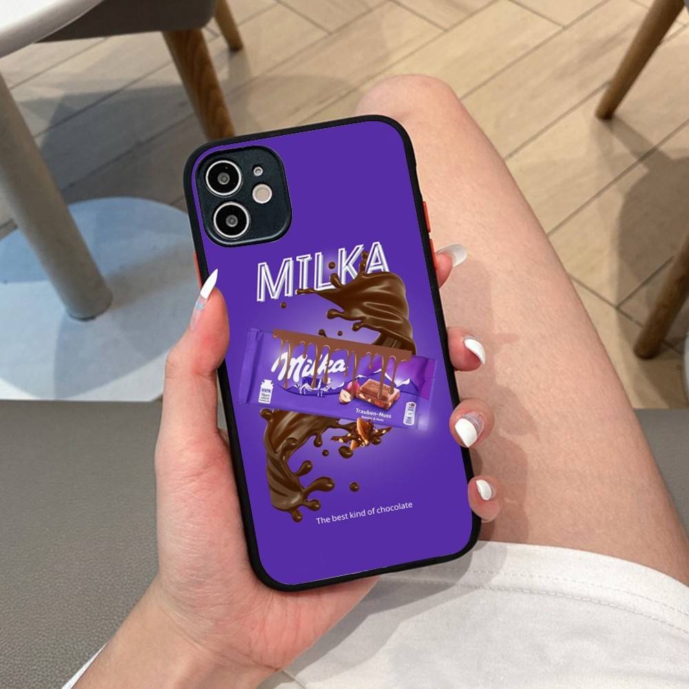 

Chocolate M-MilkaS BoxS Phone Case For IPhone 14 X XR XS 7 8 Plus 11 12 13 Pro MAX 13mini Matte Shockproof Case iphone 16 plus