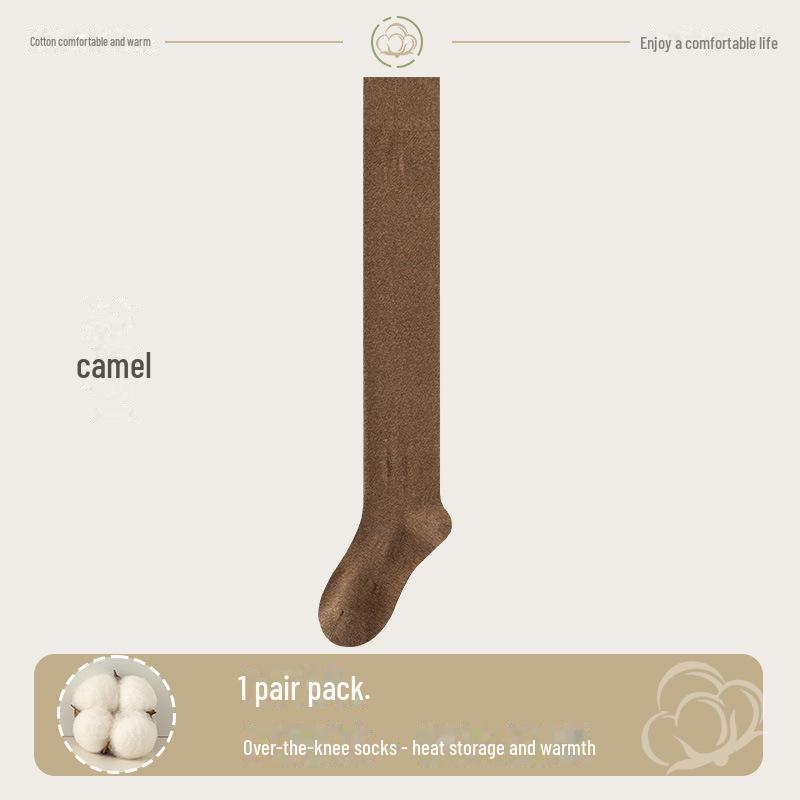 

Женские хлопковые носки выше колена: Длина до бедра, теплая, нескользящая, без косточек, для весны и осени Women s One Size 35-40