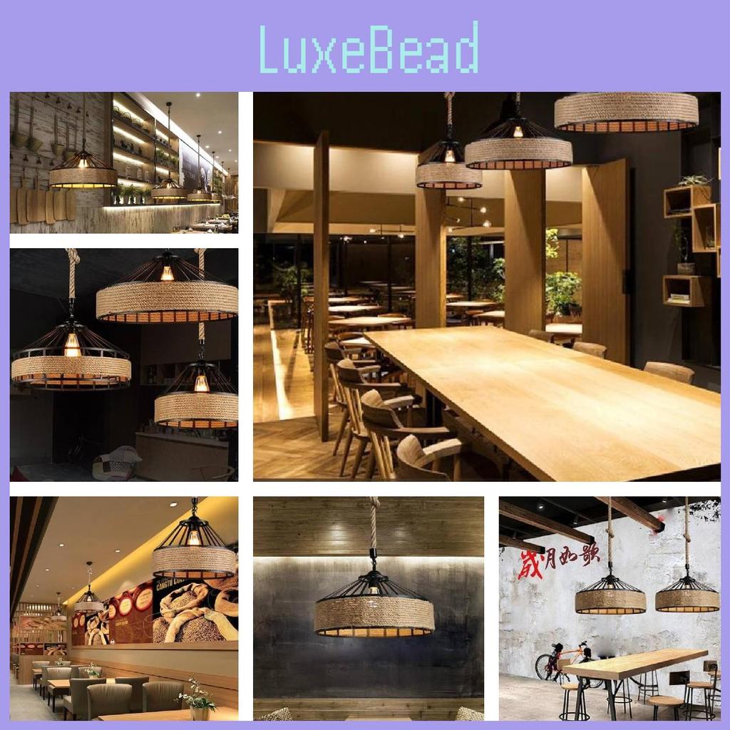 Stylish Industrial Iron And Rope Hanging Light Fixture For Retro Restaurant Atmosphere