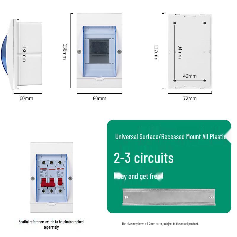 

Внутрішній електричний розподільний щит - 2-16 ланцюгів, вбудований/накладний, пластиковий, сильний струм, готовий до автоматичного вимикача