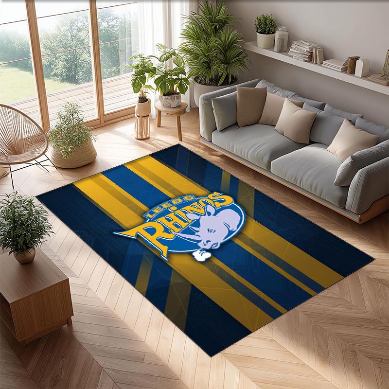 Leeds Rhinos Crystal Velvet Carpet Soft Anti?Slip Floor Mat Comfortable Home Living Room Bedroom Decor Rug