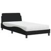 VidaXL Lit avec matelas noir 100x200 cm tissu 3208346