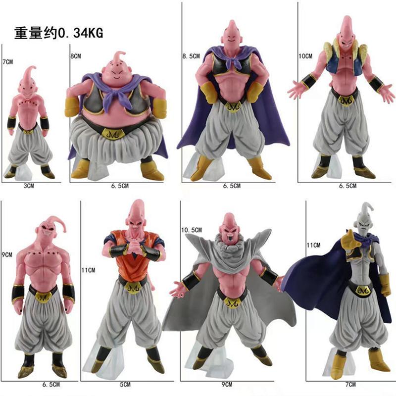 8pcs/Set  Dragon Ball Z Anime Figure Majin Buu  Fat Buu PVC Action Figures Collection Model Toys For Children Adult Gifts