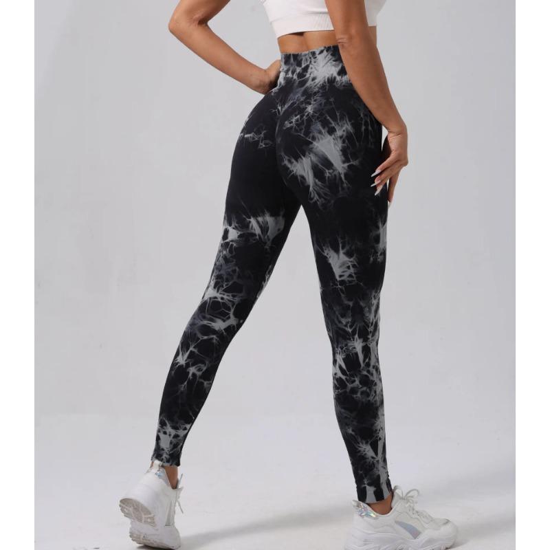 Women Seamless Tie Dye Yoga Leggings High Waist Fitness Sexy Fashion Leggings Exercise Running Lifting Buttocks Cycling Leggings
