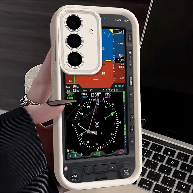 Phone Case for Samsung Galaxy S26 S25 Ultra S24 FE Aircraft Instrument Cockpit Radar Shell S23 Plus S22 + S21 S20 5G Soft Silico