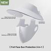 Women Hat with Face Guard Shawl Sun-Proof Breathable Solid Color Design Sun Hat Elastic Large Head Circumference Empty Top Hat