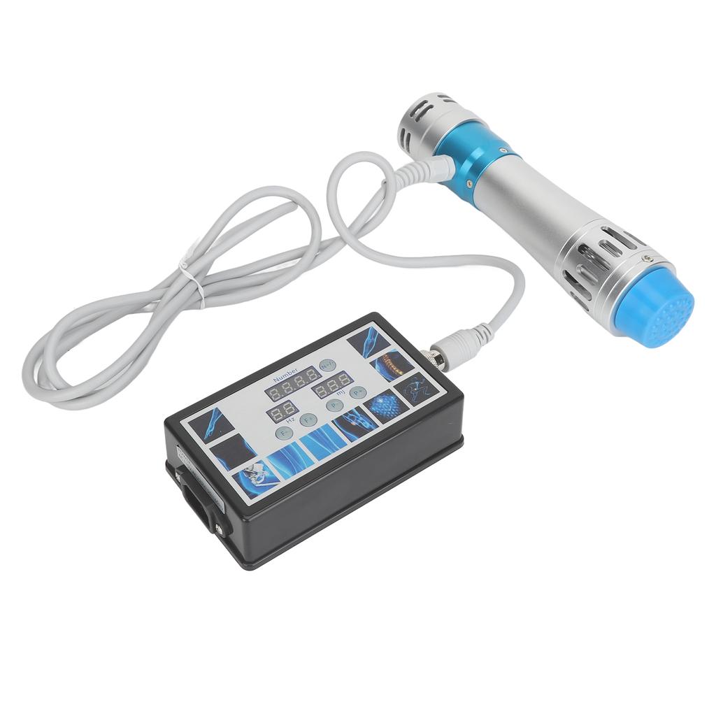 Electromagnetic Extracorporal Shock Wave Machine Deep Tissue Massage ESWT Shockwave Machine with 7 Heads Blue Handle