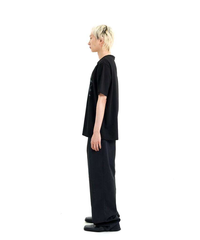 Laekeulopeu Washed Drawstring Trousers - Black