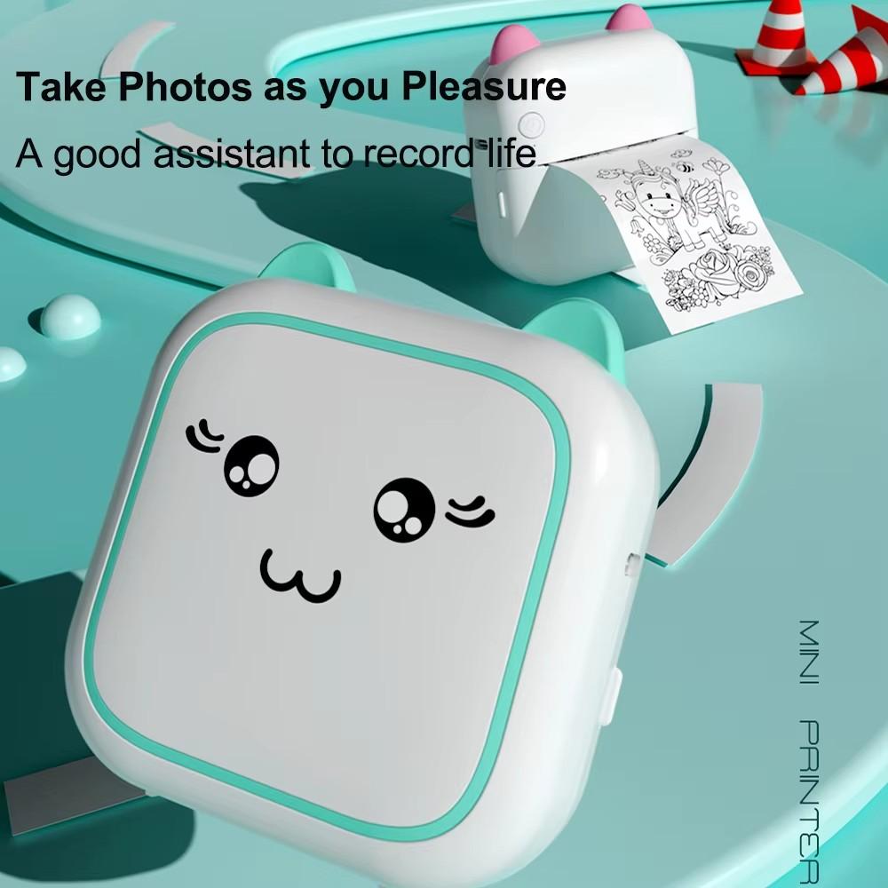 Mini Printer Thermal Adhesive Label Sticker Printer Bluetooth Mini Pocket Label Notes Printer for Home and Office Android IOS