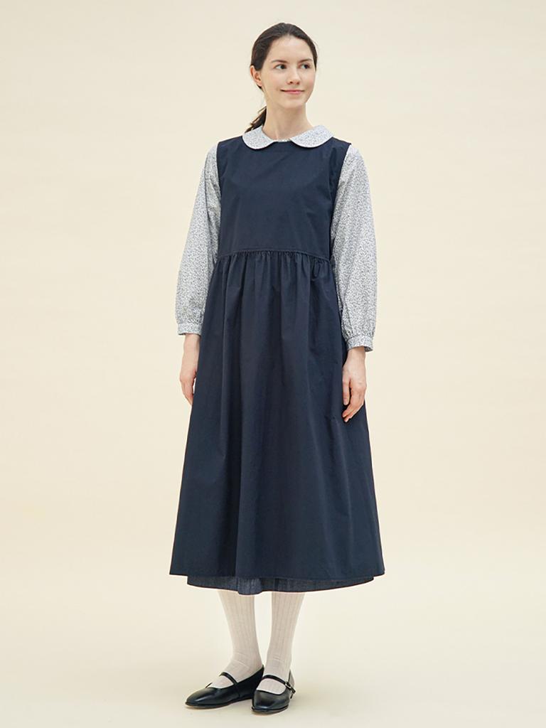 Chikita [Spring 25] Apron Dress (Light Cotton) Navy 251209Snv