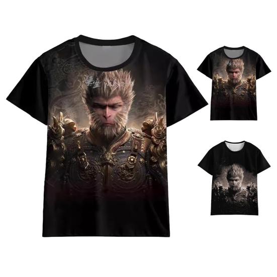 

Футболка Yousheng Wukong Monkey King с круглым вырезом и коротким рукавом, свободная футболка, золотистая модель, пуловер, топы