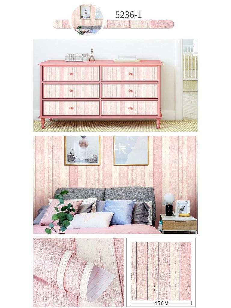 Self-Adhesive Imitation Wood Grain Wallpaper - Moisture-Proof Wall Decoration for Bedrooms