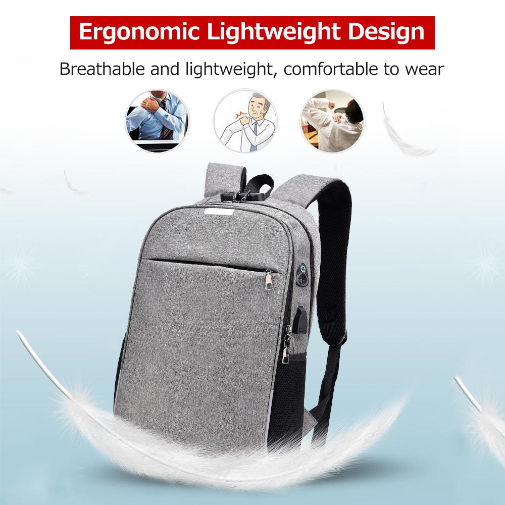 Рюкзак для ноутбука большой емкости, деловая сумка с защитой от кражи и кодовым замком, внешний USB-порт и разъем для наушников, для мужчин и женщин, подходит для