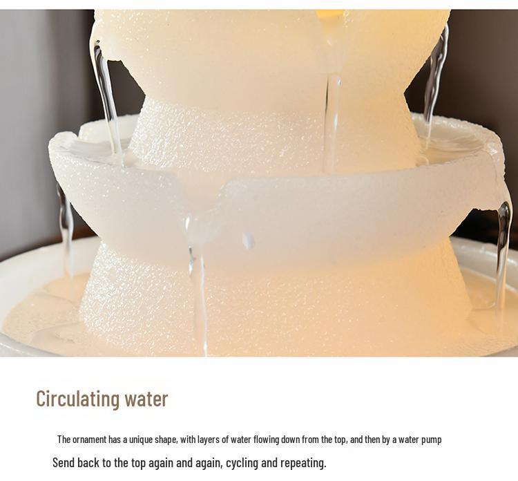Feng Shui Wohlstandsrad Kristallkugel-Wasserbrunnen mit drehbarer Perle und Beleuchtung