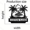 Customizable Metal Wall Art Plaque Beach Silhouette Family Name Sign for Home Garden Entrance