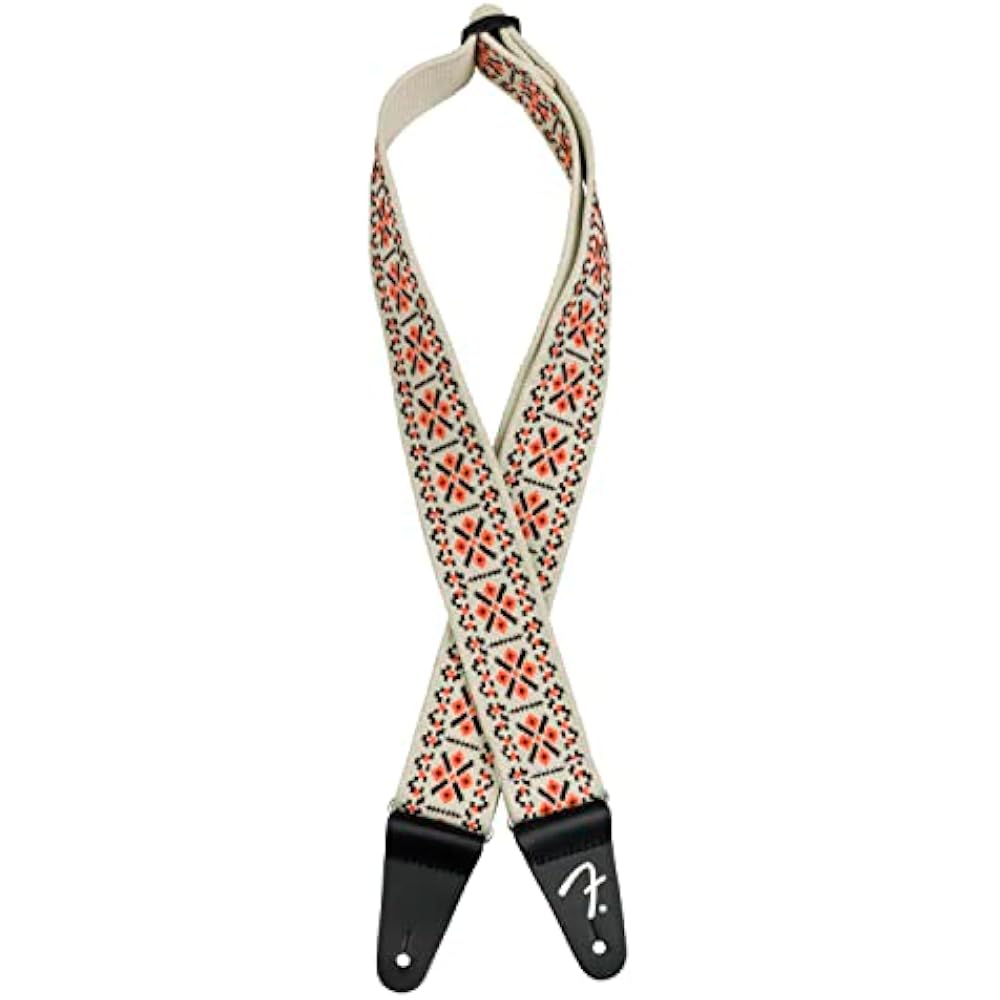 Fender Canadian Musical Instrument Strap Pasadena Woven Strap, Lattice Orange, 2