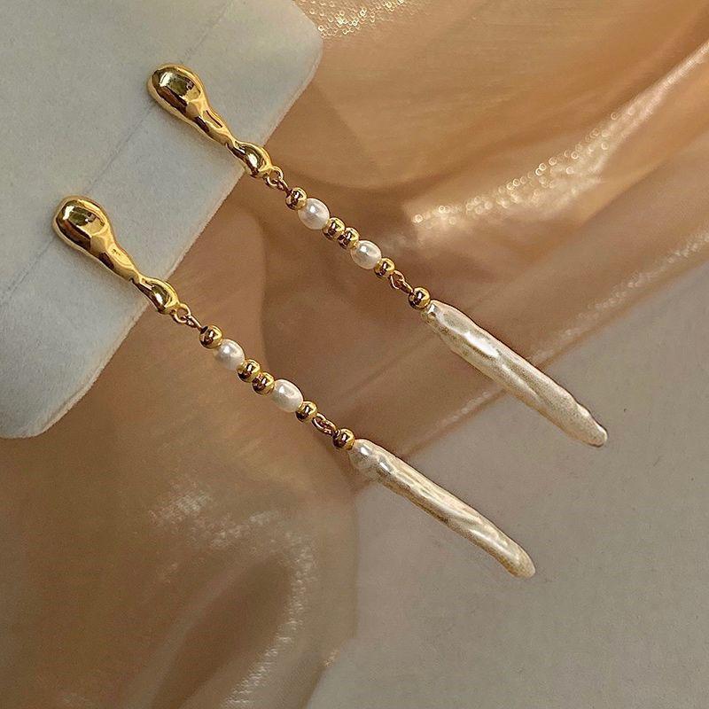 New Arrival 100% Natural Freshwater Pearl 14K Gold Filled Ladies Tassels Stud Earrings  For Women Anti Allergy