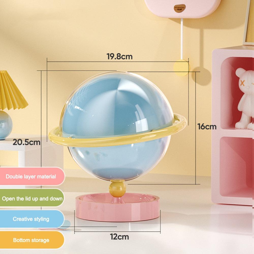 

Dopamine Desktop Storage Box Planet Shape Double Layer Hairpin Head Rope Display Rack Large Capacity Dustproof синий