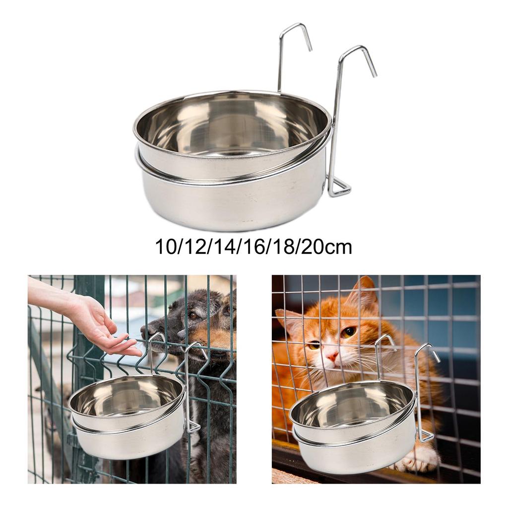 Stainless Steel Dogs Bowl Sturdy Dog Feeder Food Holder for Kitten Small Dog Crate Bunny Feeder Small and Medium Dogs Cats