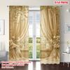 2 Pcs Elegant Floral & Dove Print Sheer Curtains – Polyester Rod Pocket for Living Room Kitchen Bedroom