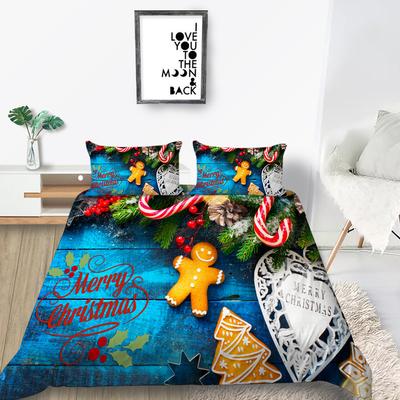 Bettbezug Kissenbezug Zwei- oder Dreiteilig Weihnachtsgeschenkserie Polyester 3D Digitaldruck