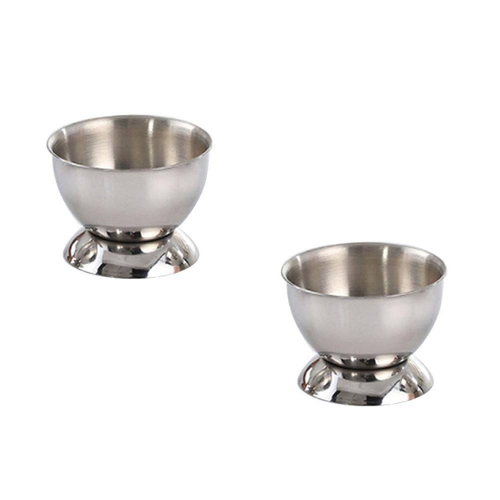 2Pcs Stainless Steel Boiled Egg Holder Egg Cup Tabletop Kitchen Dining Room Restaurant Easter Holiday Decoration