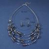 Böhmisches Halsketten-Ohrring-Set für Frauen, Perlen, Schmuck-Set, mehrschichtiges Halsband