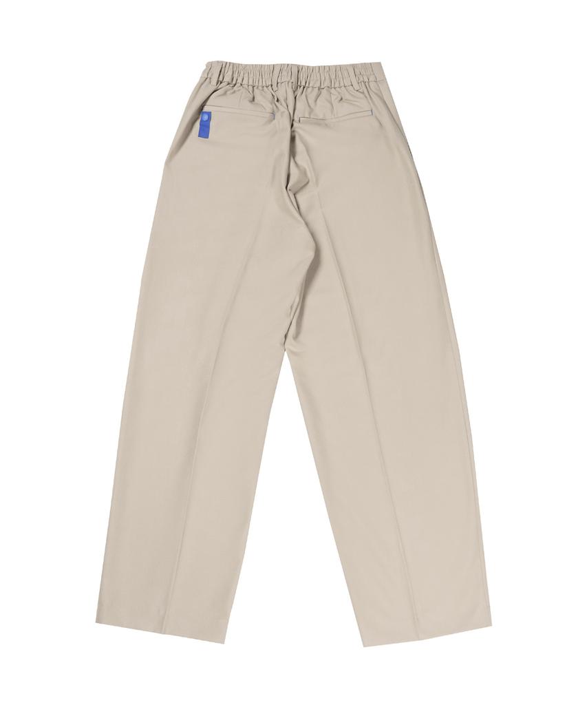 STIGMA 23 Two Tuck Banding Wide Slacks Beige